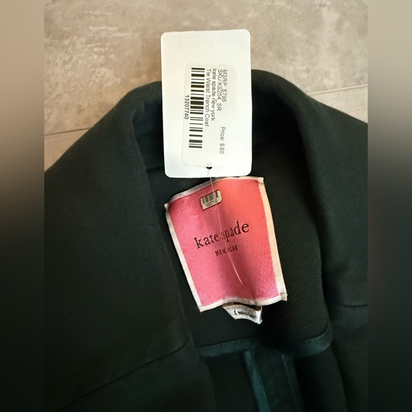 Kate Spade Tie Waist Trench Coat- Size L - Picture 7 of 8